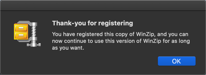 WinZip Pro for Mac激活完成
