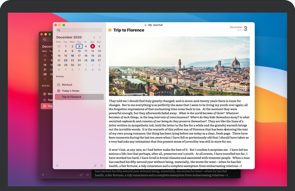 Mémoires for Mac v5.0.0 苹果记日记、记项目笔记、写旅行日志 破解版下载