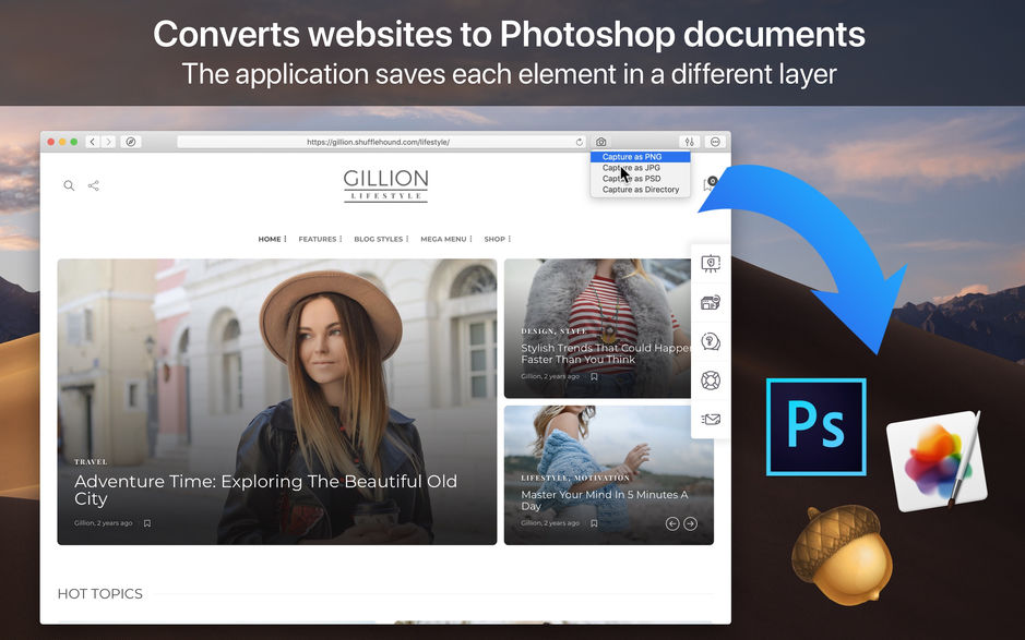 WebToLayers for Mac v1.0.3 网站截图成PS文档 中文破解版下载