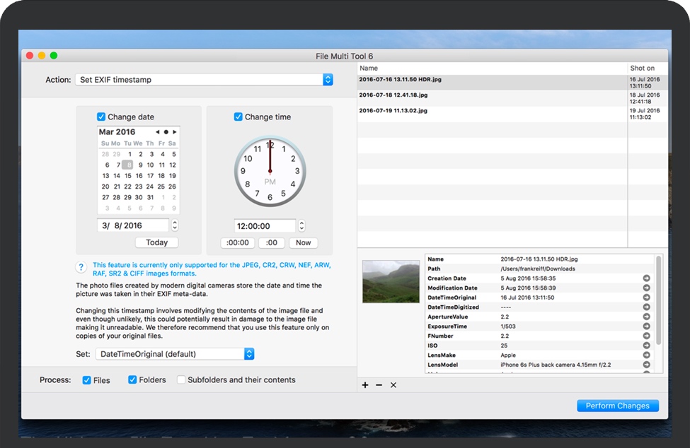 File Multi Tool 6 for Mac v6.24 苹果图片信息修改软件 破解版下载