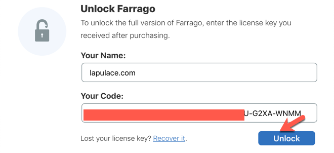 输入Farrago序列号