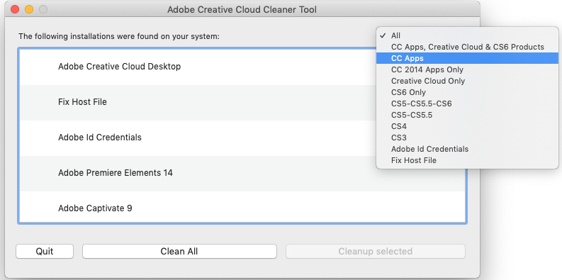 使用 Adobe官方卸载工具Creative Cloud Cleaner Tool 来删除应用程序 - 