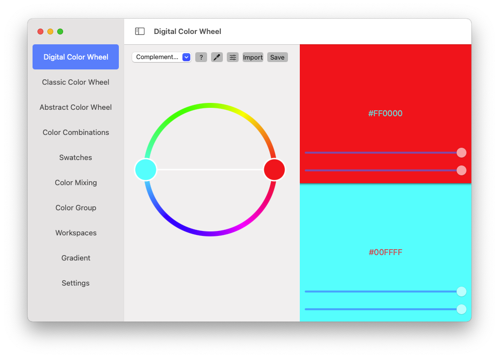 Color Wheel For Mac强大的数字色轮工具 V6.6