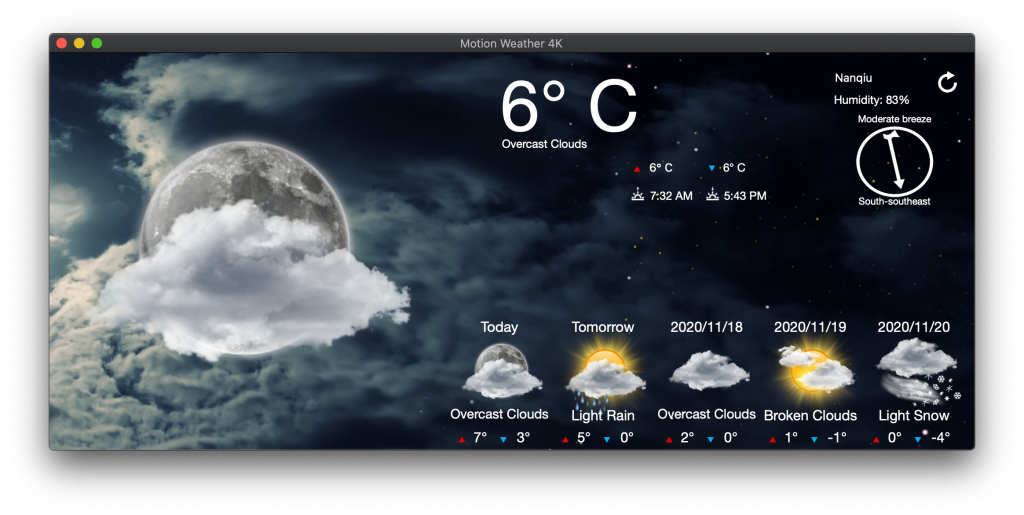 Motion Weather 4K for Mac v1.1.3 天气壁纸软件 破解版下载 - 