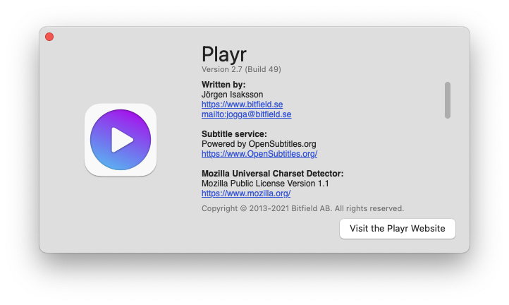 Playr For Mac优秀视频播放器 V2.7.0