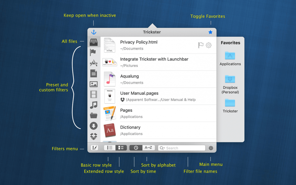 Trickster For Mac快速查找最近使用文件工具 V3.8.1