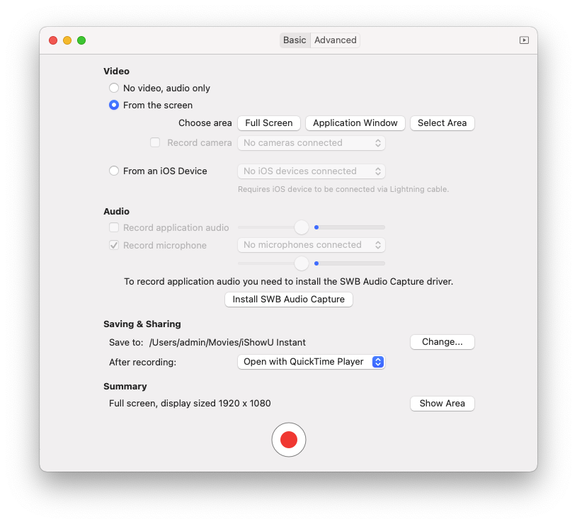 iShowU Instant Advanced For Mac 快速、优秀的屏幕录制工具 V1.4.9