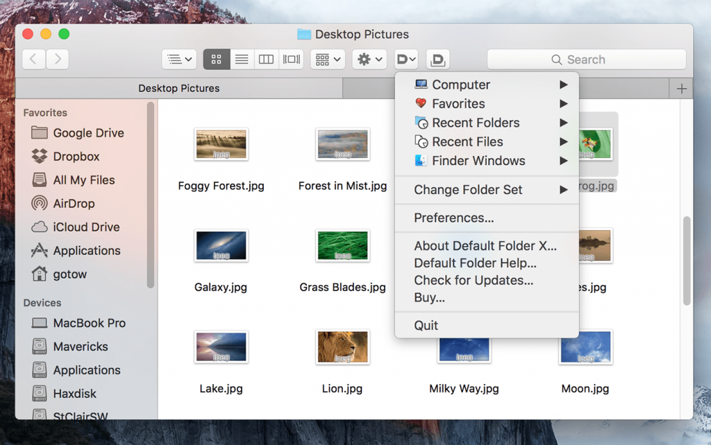 Default Folder X For Mac实用的菜单栏快速访问工具 V5.6.5