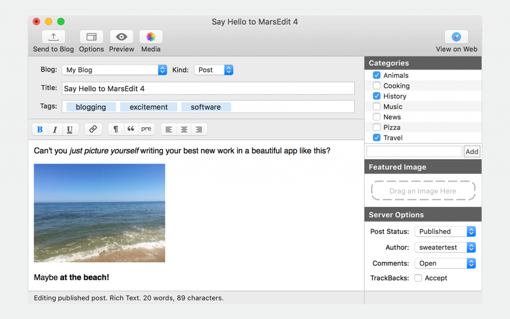 MarsEdit For Mac强大的博客写作工具 V4.5.9