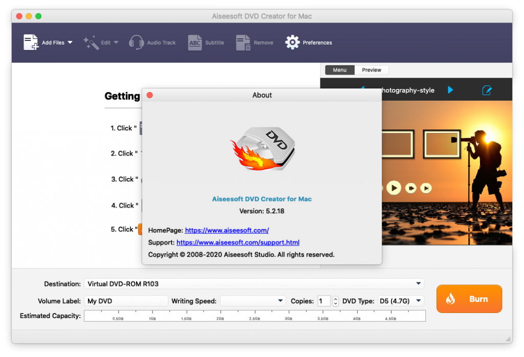 Aiseesoft DVD Creator For Mac视频DVD刻录工具 V5.2.18.99284 - 
