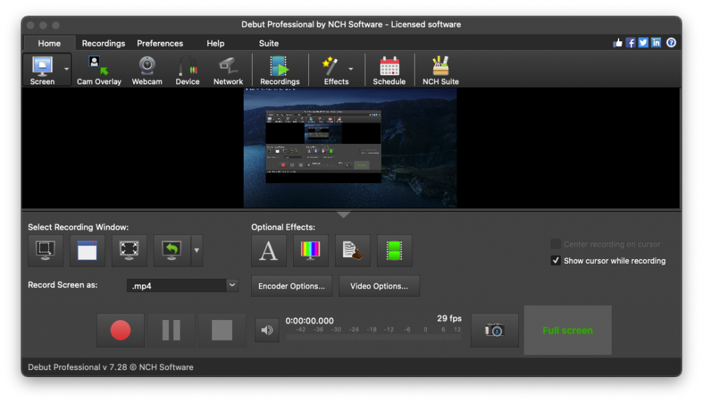 NCH Debut Pro For Mac视频录制工具 V7.28