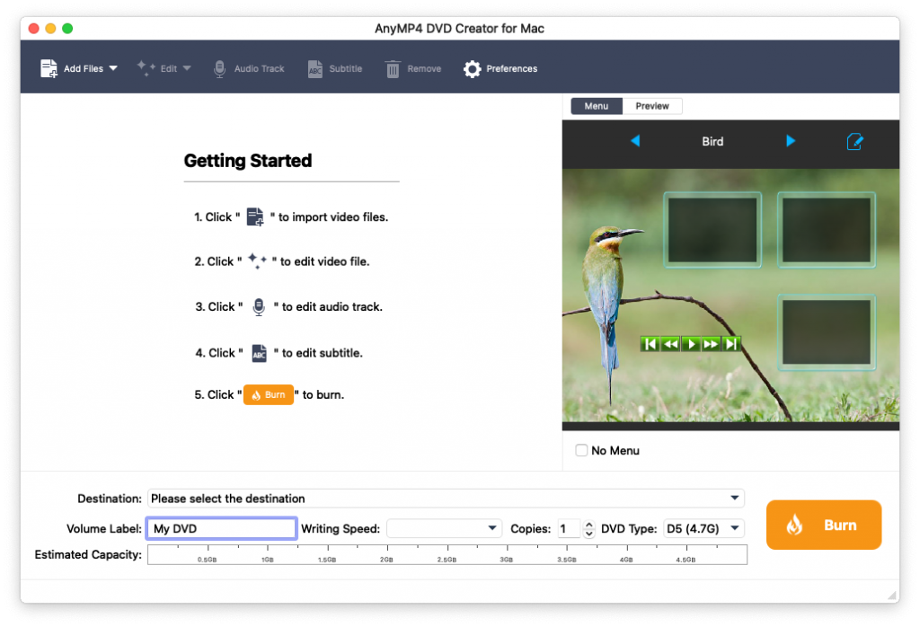 AnyMP4 DVD Creator For Mac个性化DVD刻录工具 V6.2.22.112848