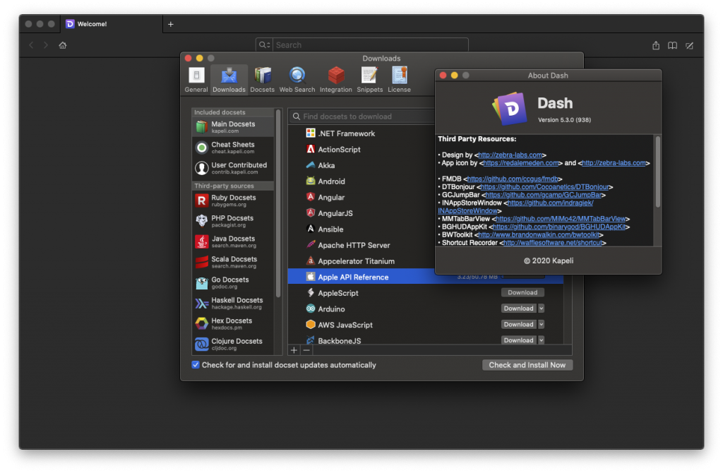 Dash for Mac v5.3.0 破解版下载 最好用的API文档工具 - 