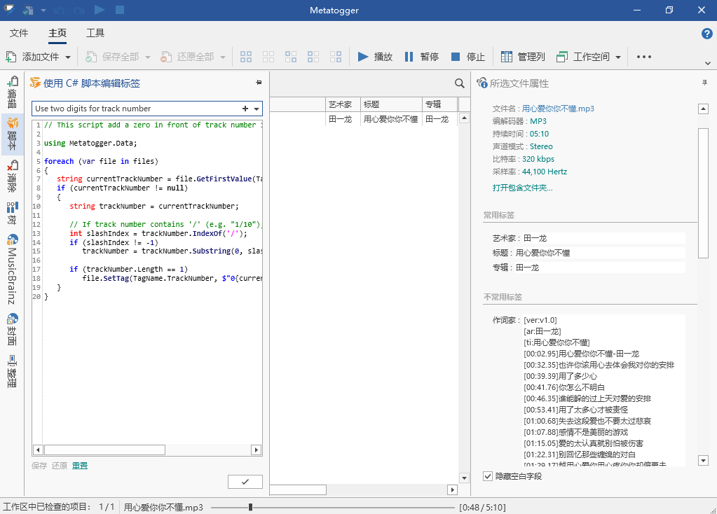 Metatogger 一款功能强大免费的音频文件标签编辑器软件-1