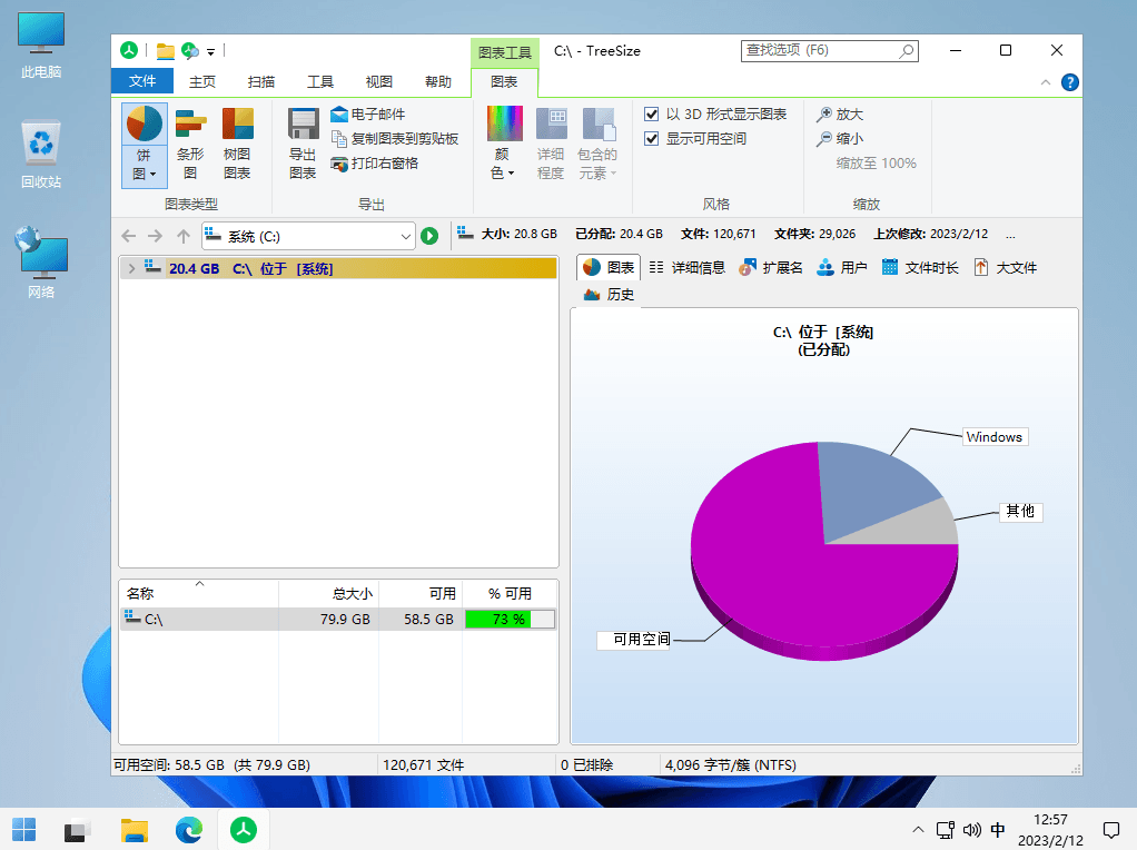 TreeSize Pro 磁盘空间分析统计和管理工具单文件专业版