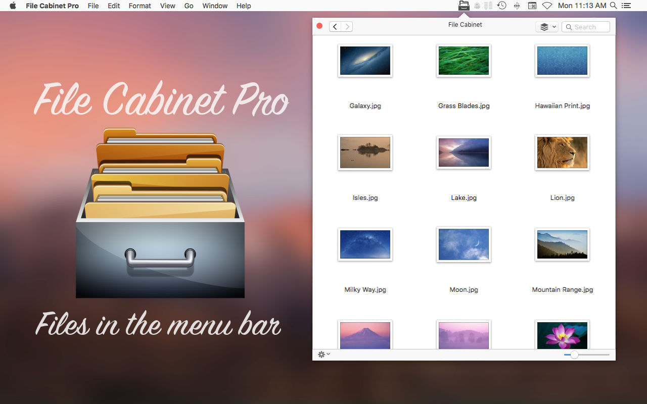 File Cabinet Pro 8.5 菜单栏的文件管理器