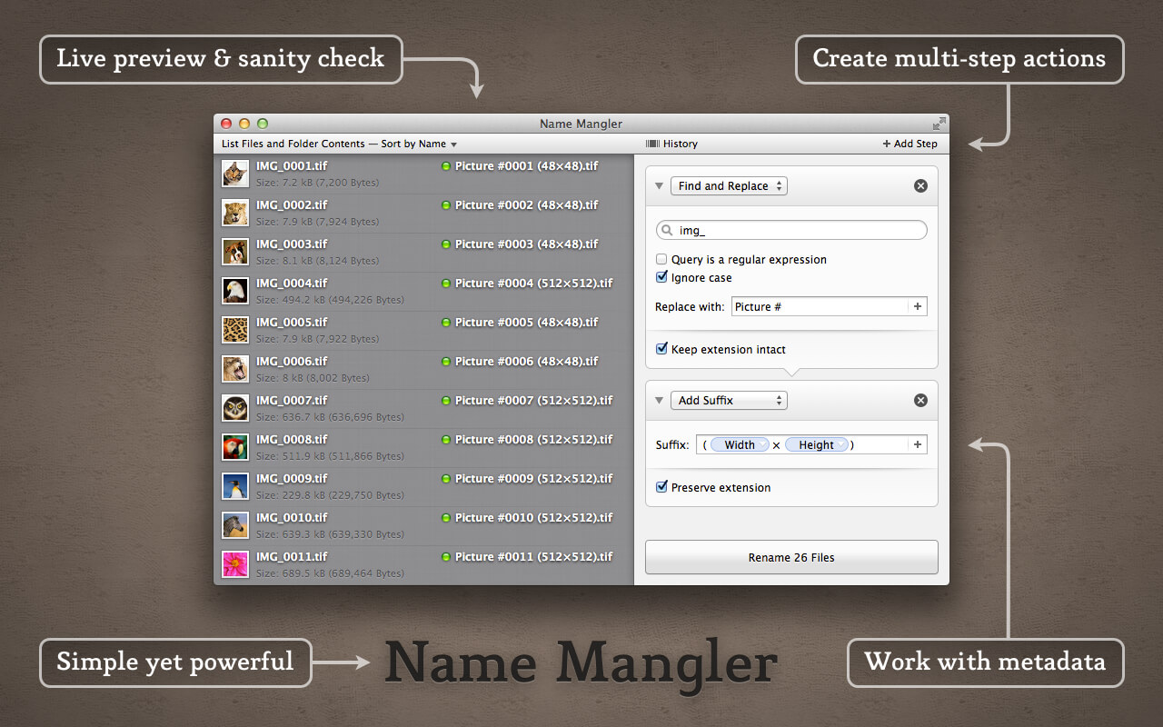 Name Mangler 3.8 文件快速重命名