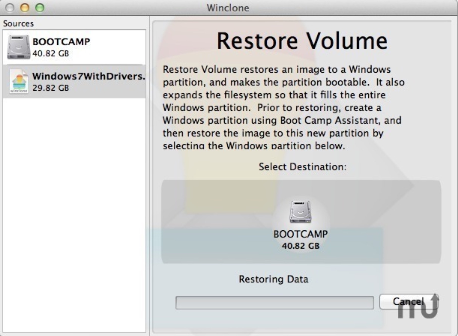 Winclone Pro 10.1 克隆你的Boot Camp分区