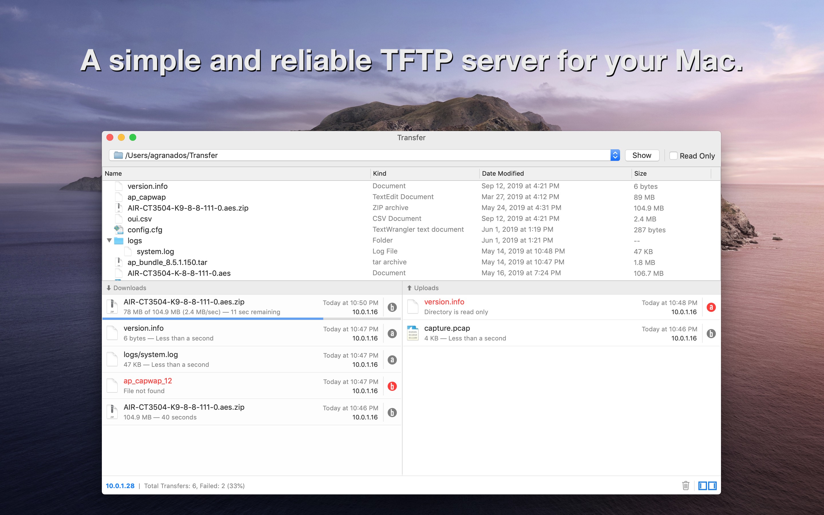 Transfer 2.0.2 TFTP服务器