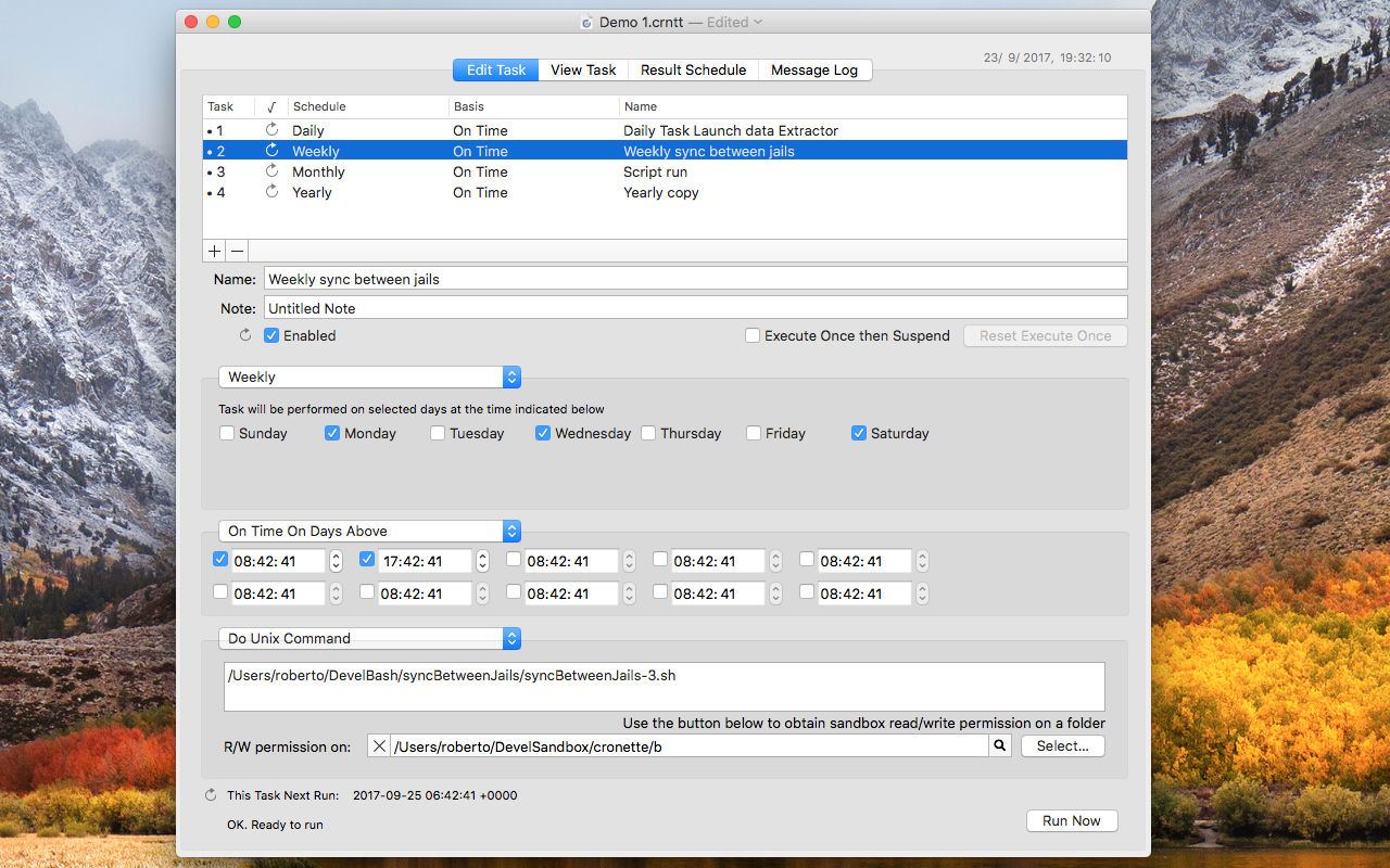 Cronette 1.9.1 Mac自动启动指定任务的工具