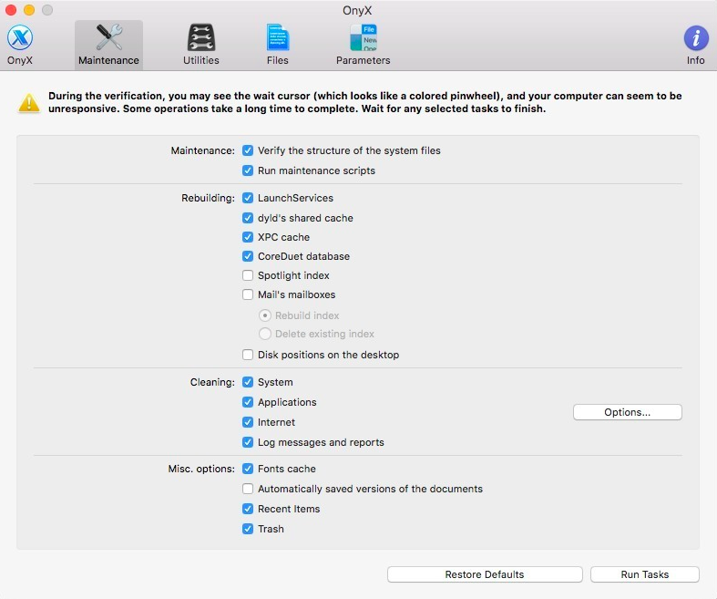OnyX 3.7.0 for macOS Catalina 系统维护和优化工具