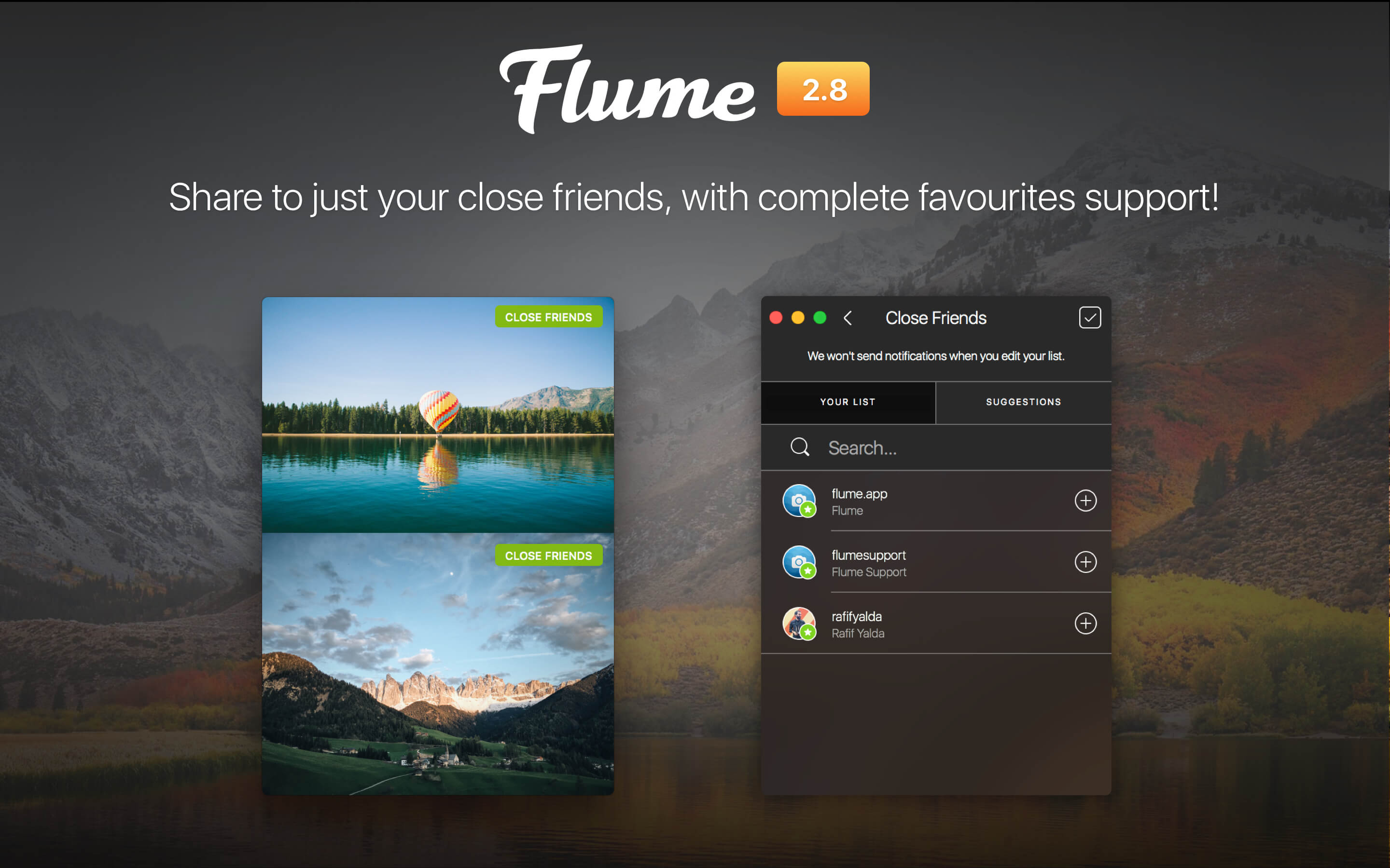 Flume 2.8.6.5 Instagram的桌面视图