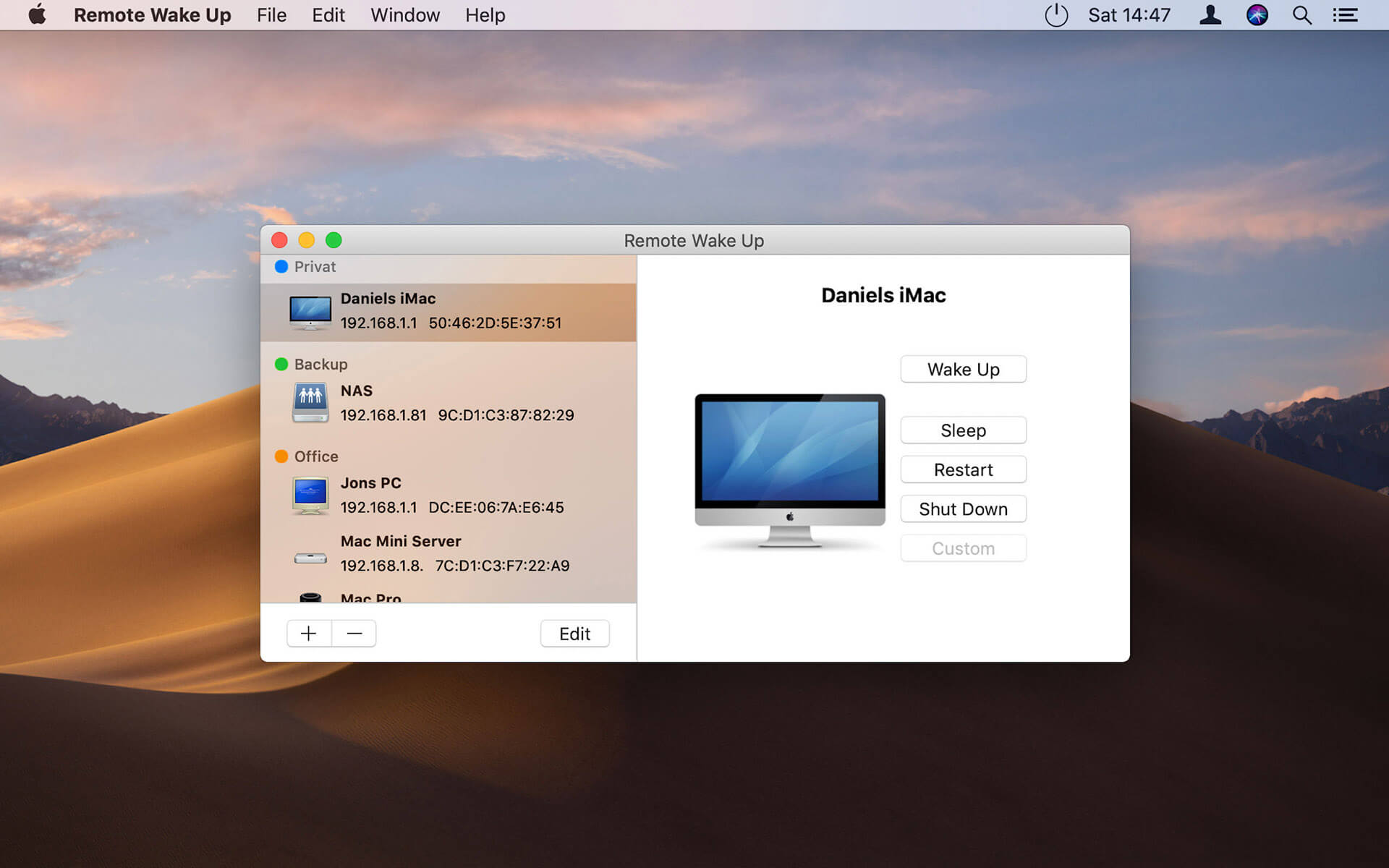 Remote Wake Up 1.3.1 Mac远程唤醒工具