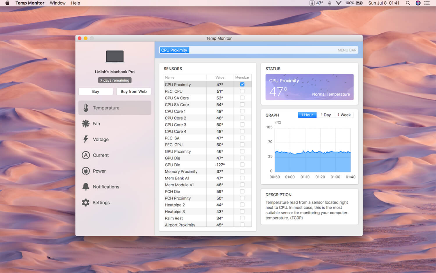 Temp Monitor 1.2.4 监控Mac的温度