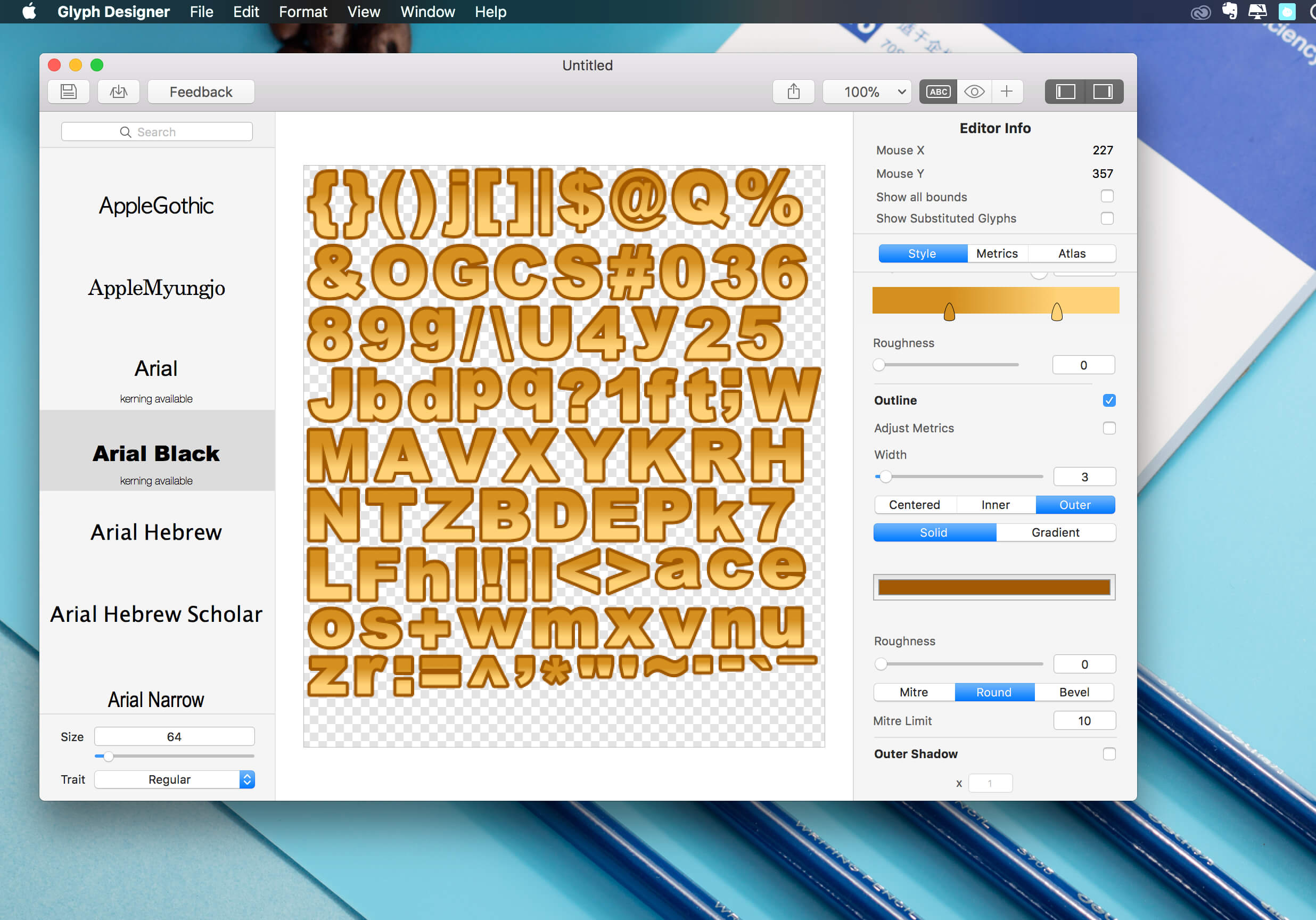 Glyph Designer 2.1 字体位图生成工具