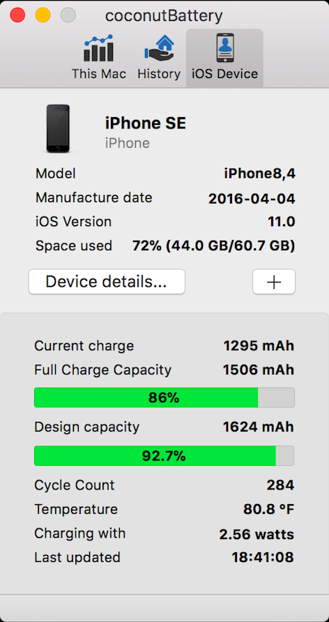 coconutBattery 3.6.5 应用软件