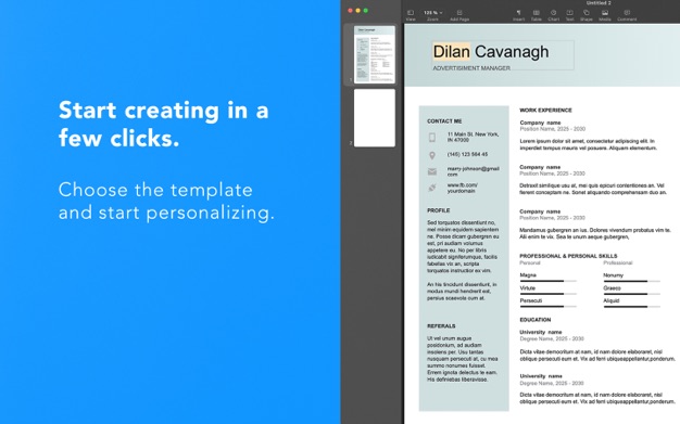 Resume Templates - DesiGN 3.2.4 for Mac|Mac版下载 | Pages简历模板合集