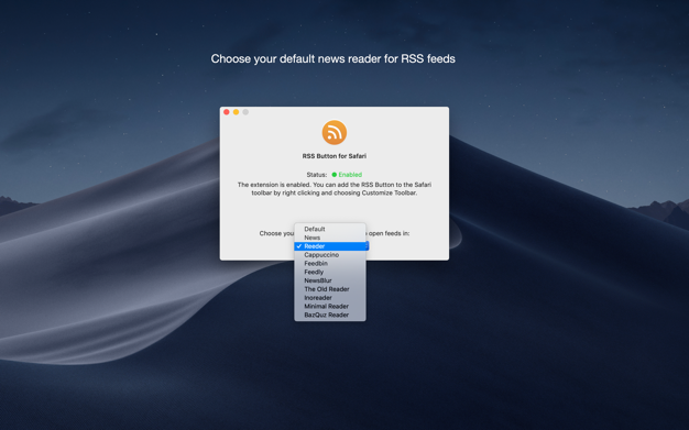 RSS Button for Safari 1.7.3 for Mac|Mac版下载 | 新闻订阅（Safari扩展插件）