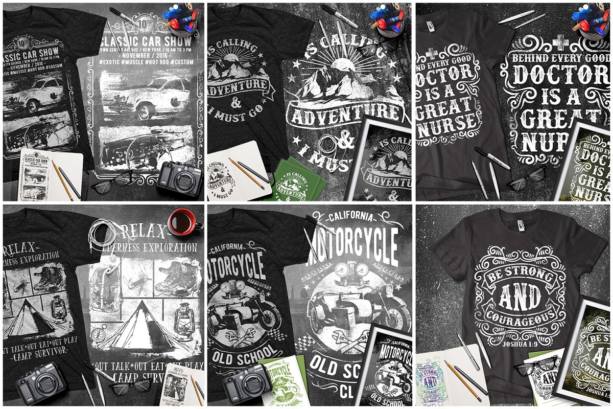 Creative Market - T-Shirt Design Mega Collection 1.0 for Mac|Mac版下载 | 100套T恤设计模版