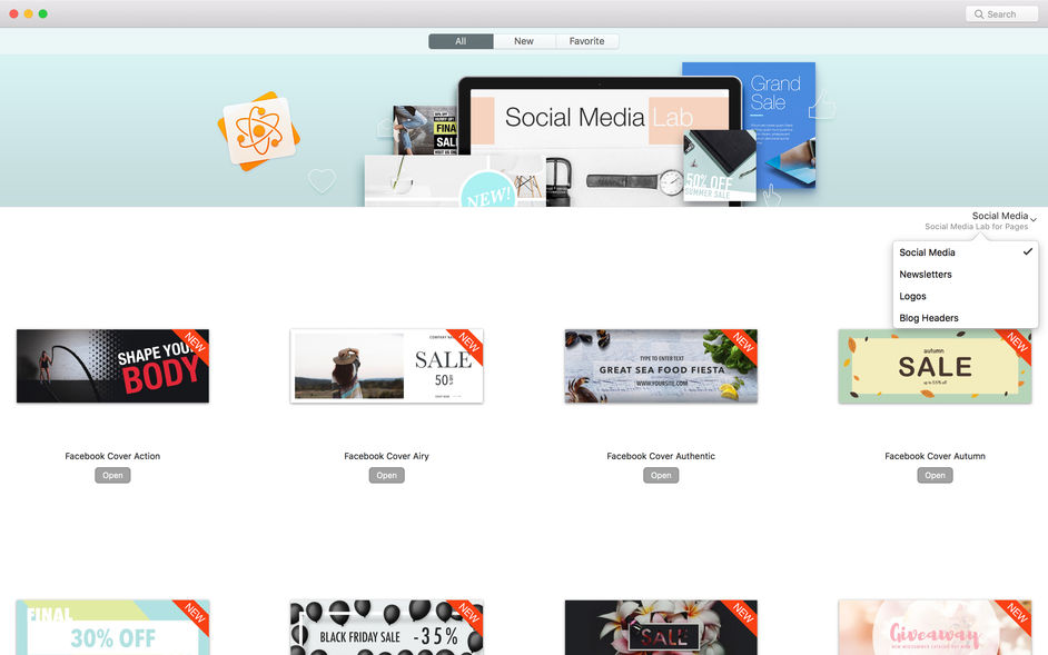 Social Media Lab - Templates 1.3.1 for Mac|Mac版下载 | Pages社交媒体模板
