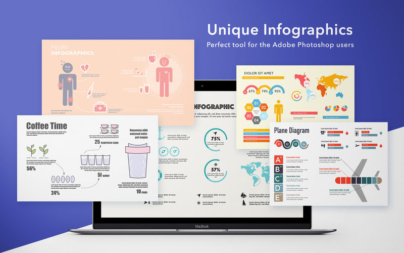 GN Infographics for Adobe Photoshop - Templates 1.3 for Mac|Mac版下载 | Photoshop模板套件