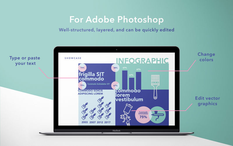 GN Infographics for Adobe Photoshop - Templates 1.3 for Mac|Mac版下载 | Photoshop模板套件