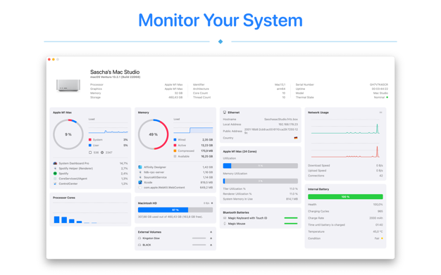 System Dashboard Pro 1.6.1 for Mac|Mac版下载 | 系统监测工具