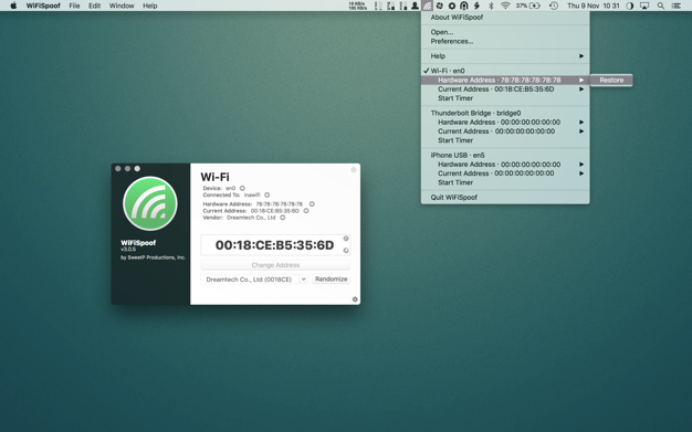 WiFiSpoof 3.9.1 for Mac|Mac版下载 | 系统网络工具