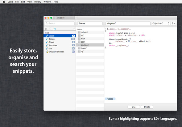 Dash 7.1.0 for Mac|Mac版下载 | 代码片段管理器
