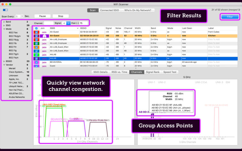WiFi Scanner 3.1.0 for Mac|Mac版下载 | 无线网络详细信息及测试工具