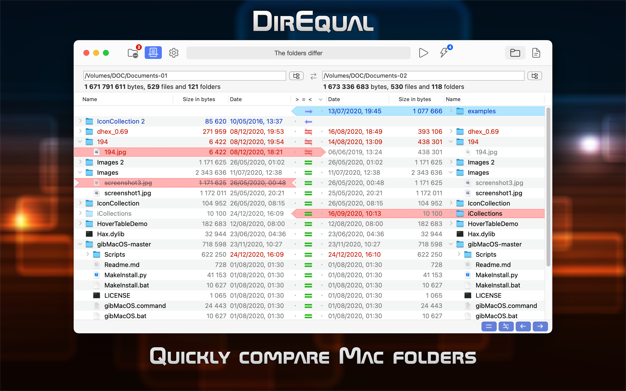 DirEqual 5.6 for Mac|Mac版下载 | 文件夹比较工具