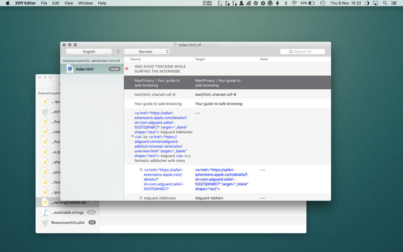 Xliff Editor 2.9.12 for Mac|Mac版下载 | Xliff文件编辑软件