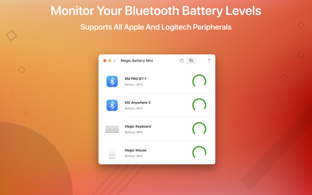 Magic Battery Mini 4.2.4 for Mac|Mac版下载 | 蓝牙设备电量显示