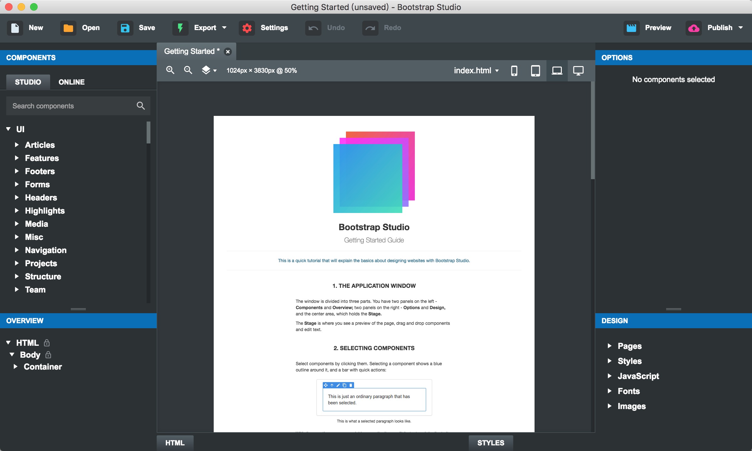 Bootstrap Studio 6.4.1 for Mac|Mac版下载 | 网页设计软件