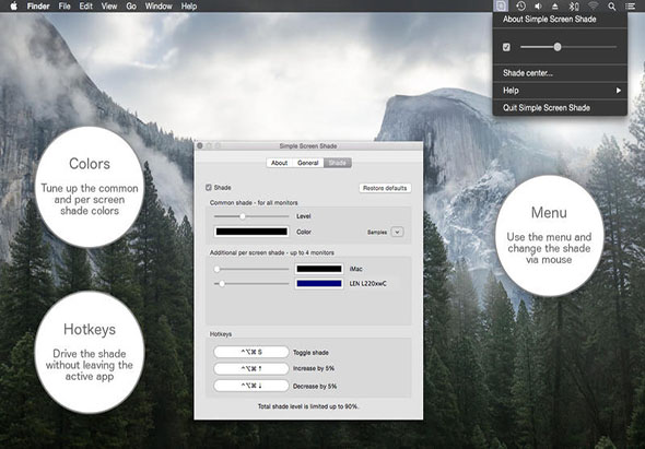 Simple Screen Shade 1.5 for Mac|Mac版下载 | 保护眼睛的小工具