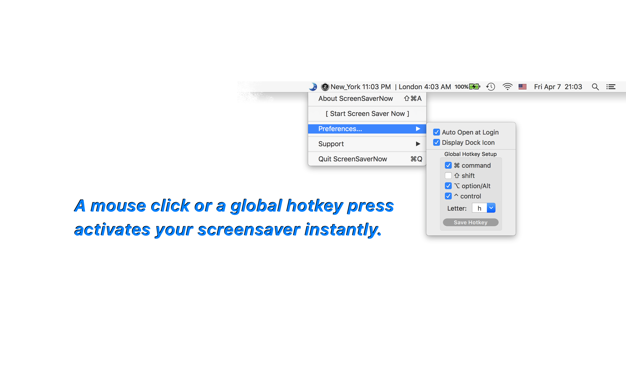 ScreenSaverNow 1.75 for Mac|Mac版下载 | 快捷键激活屏保