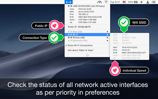 Ethernet Status 5.6 for Mac|Mac版下载 | 菜单栏中的网络状态