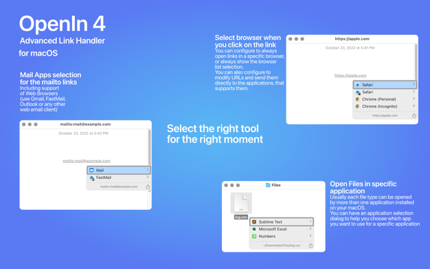 OpenIn 4 Advanced Link Handler 4.0.8 for Mac|Mac版下载 | 使用指定浏览器打开链接