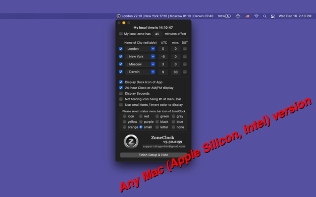 ZoneClock 3.65 for Mac|Mac版下载 | 可定制世界时钟