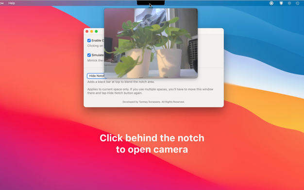 NotchCam - Quick Camera Access 1.4 for Mac|Mac版下载 | 知识兔点击刘海快速启动前置摄像头